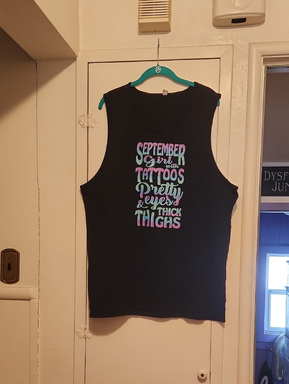🔥Next Level Apparel XXL Black Graphic Muscle Tank with Colorful Graphic Print